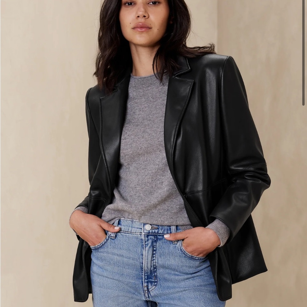 Banana republic faux leather blazer